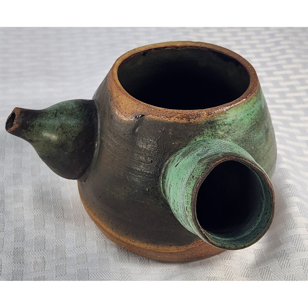 Japanese KYUSU Pottery Teapot Handmade Tea Ceremony Vintage